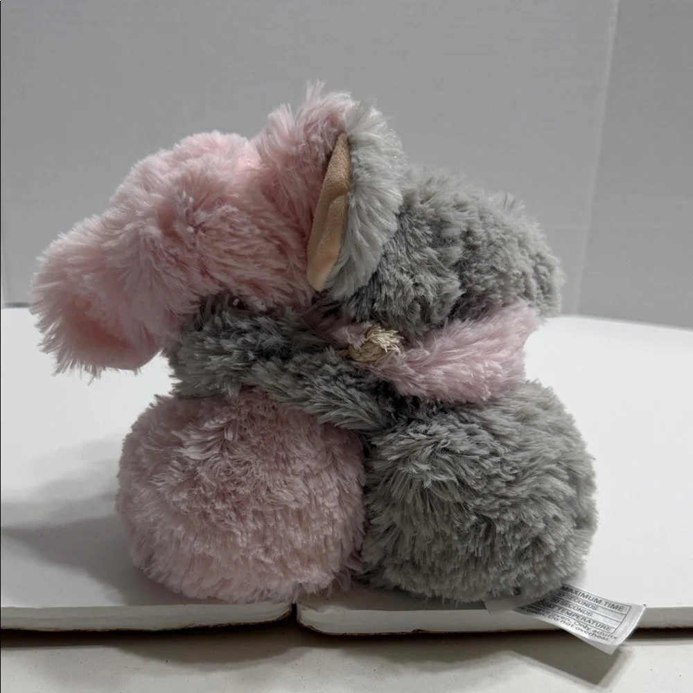 Warmies Hugs Plush Small Pet Toy - Pink and Gray Cuddly Elephant Pair